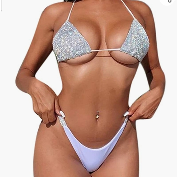 Just ARRIVED!!2022Crystal rhinestone micros bikini thong swi… - Picture 1 of 5